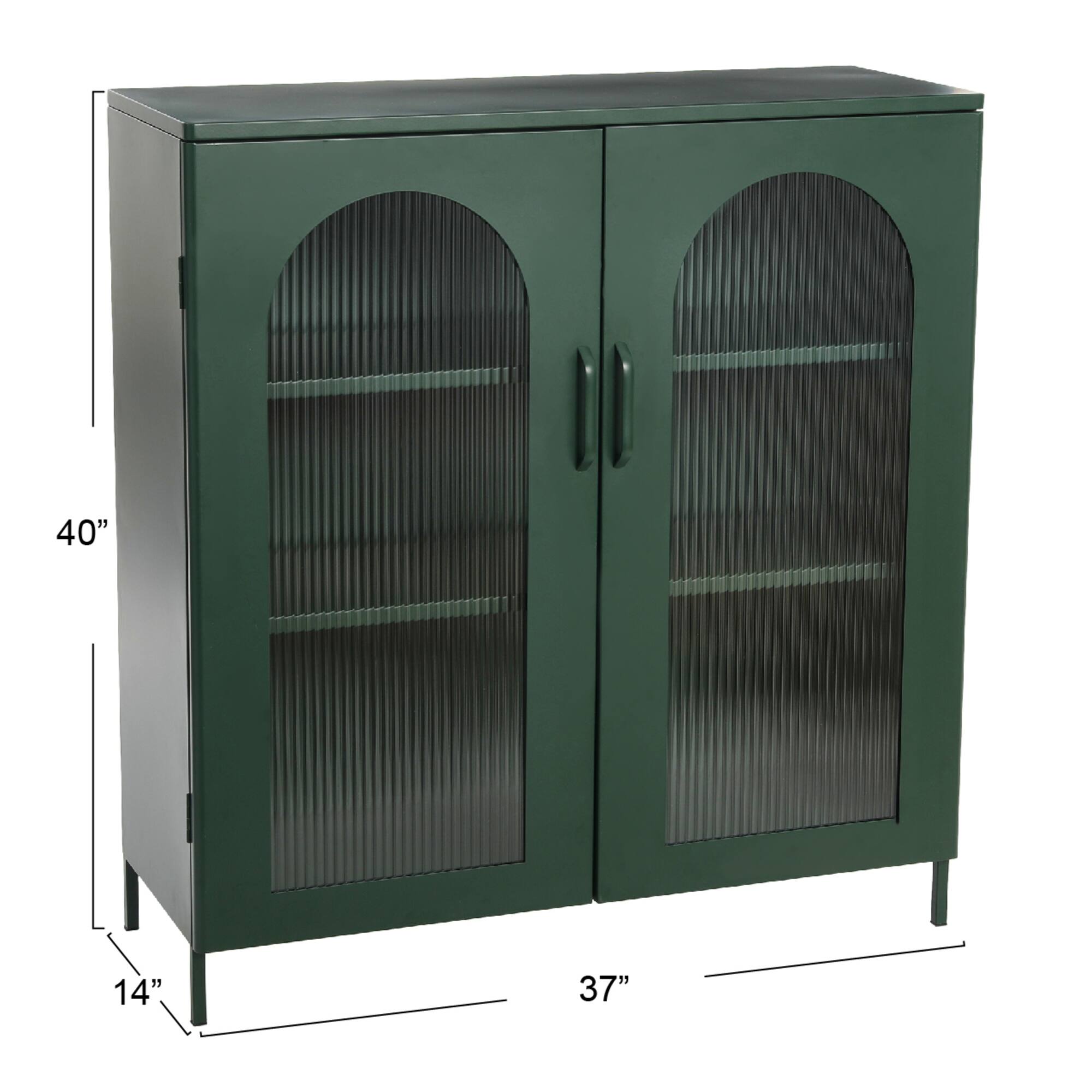 Hello Honey® 40" Dark Green Solstice Wide Metal Accent Cabinet